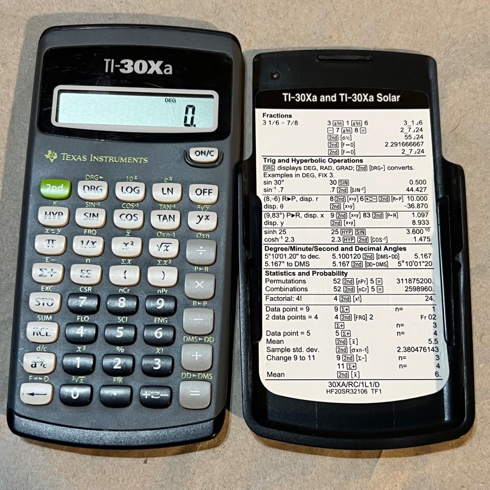 Texas Instruments TI-30Xa Scientific Calculator Black Gray 10-Digit Handheld